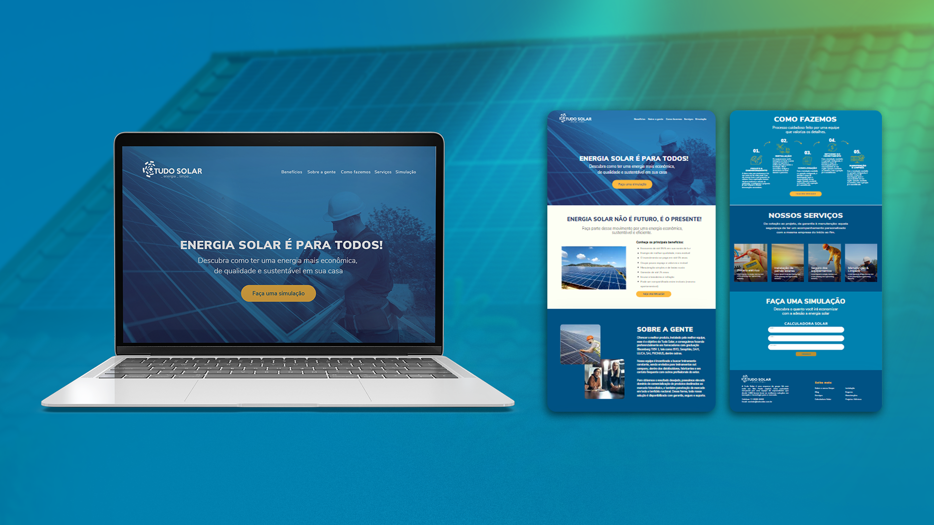 Site da Tudo Solar em desktop e mobile