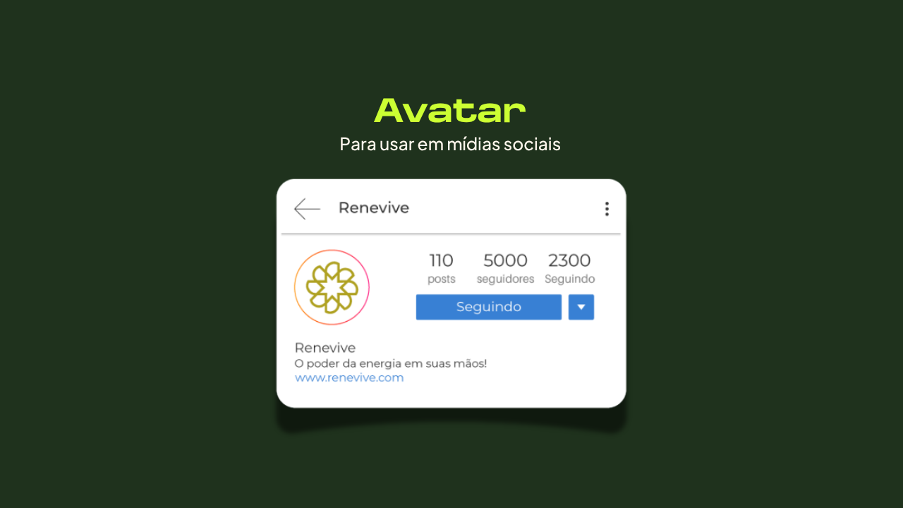 Avatar da Renevive aplicado em perfil de mídias sociais